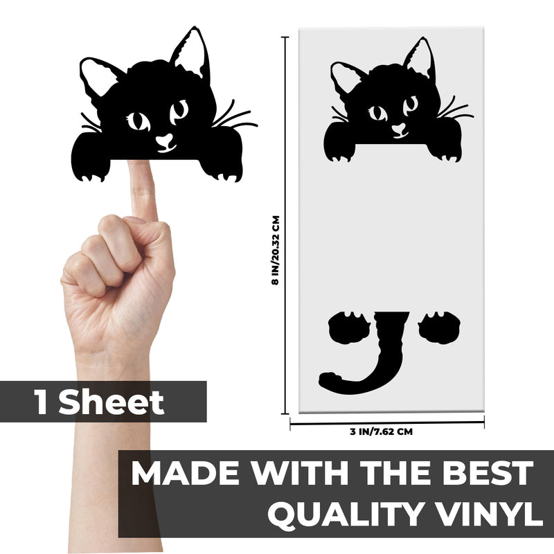 Vinyl Wall Art Decal - Kitty Cat - 8" x 3" - Cute Home Apartment Kids Boy Girl Bedroom Nursery Playroom Living Room Light Switch Decor - Laptop Computer Skin Car Bumper Sticker Designs 3