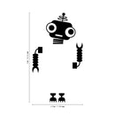Vinyl Wall Art Decal - Big Eyed Robot - 8" x 4.6" - Cool Home Apartment Kids Bedroom Nursery Playroom Light Switch Decor - Laptop Computer Skin Car Bumper Sticker Designs (8" x 4.6"; Black) 4