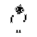 Vinyl Wall Art Decal - Big Eyed Robot - - Cool Home Apartment Kids Bedroom Nursery Playroom Light Switch Decor - Laptop Computer Skin Car Bumper Sticker Designs 1