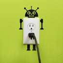 Vinyl Wall Art Decal - Three Antennas Robot - Cool Home Apartment Kids Bedroom Nursery Playroom Light Switch Decor - Laptop Computer Skin Car Bumper Sticker Designs 2