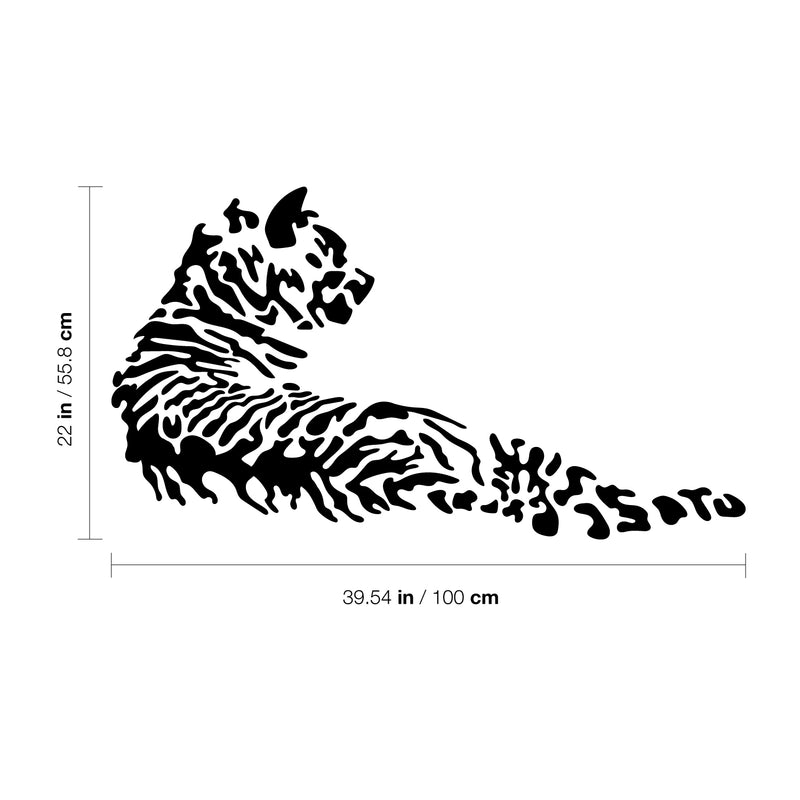 Vinyl Wall Art Decal - Tiger Laying Down - 22" x 39.5" - Modern Animal Jungle Safari Theme Home Bedroom Living Room Office Workplace Apartment Indoor Outdoor Household Decor (22" x 39.5"; Black) 4