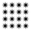 Set of 16 Vinyl Wall Art Decals - 8 Point Stars - Each - Cool Fun Sticker Shapes For Kids Toddlers Teens Bedroom Playroom Nursery Living Room Home Apartment Decorations (each; Black) 1