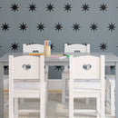 Set of 16 Vinyl Wall Art Decals - 8 Point Stars - Each - Cool Fun Sticker Shapes For Kids Toddlers Teens Bedroom Playroom Nursery Living Room Home Apartment Decorations (each; Black) 2