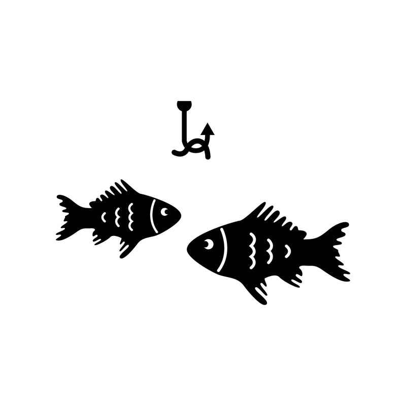 Vinyl Wall Art Decal - 2 Little Fish - - Cute Ocean Home Apartment Kids Bedroom Nursery Playroom Light Switch Decor - Laptop Computer Skin Car Bumper Sticker Designs (; Blue) 1