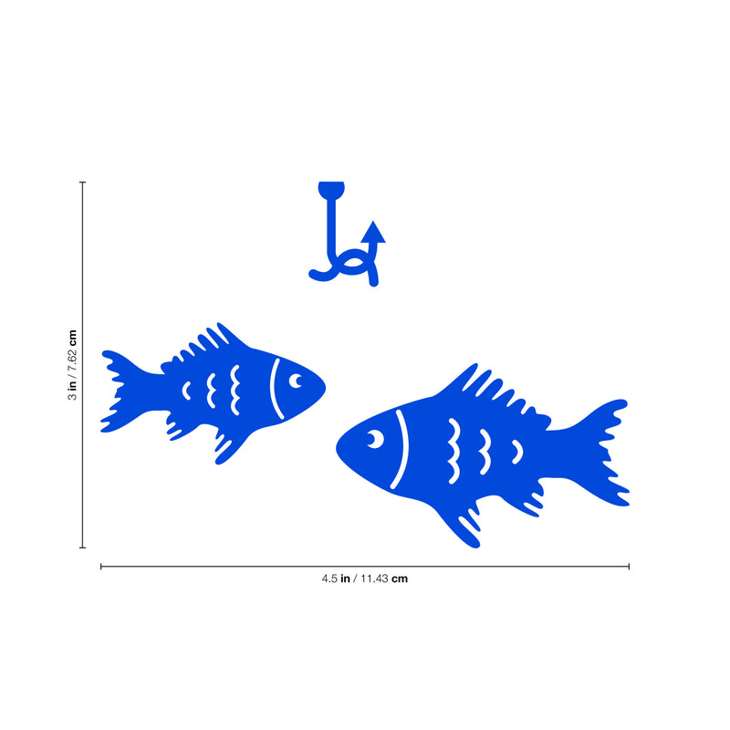 Vinyl Wall Art Decal - 2 Little Fish - 3" x 4.5" - Cute Ocean Home Apartment Kids Bedroom Nursery Playroom Light Switch Decor - Laptop Computer Skin Car Bumper Sticker Designs (3" x 4.5"; Blue) 4