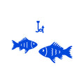 Vinyl Wall Art Decal - 2 Little Fish - - Cute Ocean Home Apartment Kids Bedroom Nursery Playroom Light Switch Decor - Laptop Computer Skin Car Bumper Sticker Designs (; Blue) 2