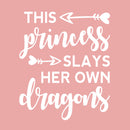 Vinyl Art Wall Decal - This Princess Slays Her Own Dragons - 26.29" x 22" - Little Girls Toddler Quotes Preschool Nursery Home Bedroom Playroom Apartment Indoor Outdoor Decor (26.29" x 22"; White) 1