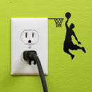 Vinyl Wall Art Decal - Basketball Player Hoop Dunk - - Fun Kids Decor for Light Switch Bedroom Laptop Luggage Car Bumper Sticker Computer Peel and Stick Design (; Black) 3
