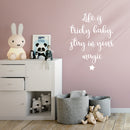 Vinyl Art Wall Decal - Life is Tricky Baby Stay in Your Magic - 25" x 19.5" - Cute Star Modern Kids Toddlers Girly Indoor Home Bedroom Playroom Apartment Nursery Decor Stickers (25" x 19.5"; White) 2