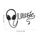 Vinyl Wall Art Decal - Headphones Spelling Music - 22" x 34" - Cool Modern Design for Home Living Room Bedroom Sticker - Trendy Music Lovers for Office Business Workplace Decor (22" x 34"; Black) 4
