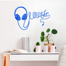 Vinyl Wall Art Decal - Headphones Spelling Music - 22" x 34" - Cool Modern Design for Home Living Room Bedroom Sticker - Trendy Music Lovers for Office Business Workplace Decor (22" x 34"; Blue) 3
