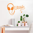 Vinyl Wall Art Decal - Headphones Spelling Music - 22" x 34" - Cool Modern Design for Home Living Room Bedroom Sticker - Trendy Music Lovers for Office Business Workplace Decor (22" x 34"; Orange) 3