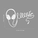 Vinyl Wall Art Decal - Headphones Spelling Music - 22" x 34" - Cool Modern Design for Home Living Room Bedroom Sticker - Trendy Music Lovers for Office Business Workplace Decor (22" x 34"; White) 4