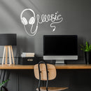 Vinyl Wall Art Decal - Headphones Spelling Music - 22" x 34" - Cool Modern Design for Home Living Room Bedroom Sticker - Trendy Music Lovers for Office Business Workplace Decor (22" x 34"; White) 3