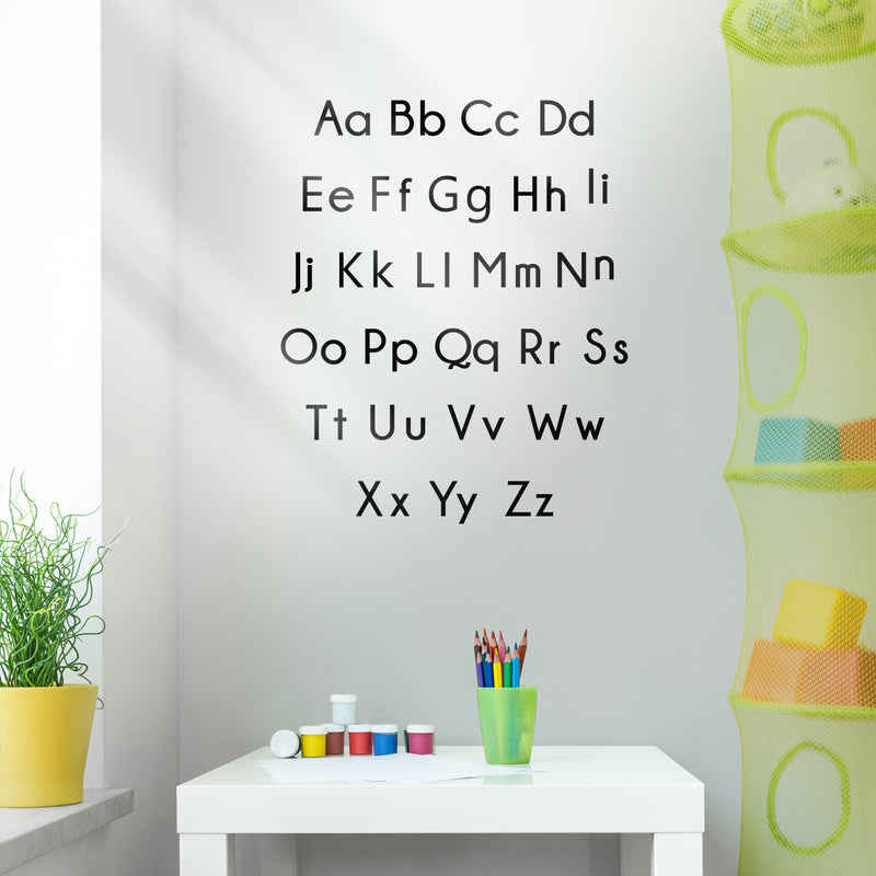 Vinyl Wall Art Decal - Set of Abc’s Alphabet Letters - 27. - Educational Kids Learning Home Apartment Bedroom Playroom Classroom Homeschool Preschool Kindergarten (27.; Black) 4