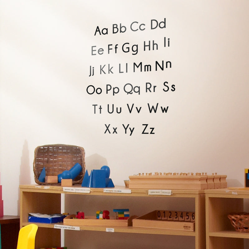 Vinyl Wall Art Decal - Set of Abc’s Alphabet Letters - 27.5" x 22.5" - Educational Kids Learning Home Apartment Bedroom Playroom Classroom Homeschool Preschool Kindergarten (27.5" x 22.5"; Black) 3