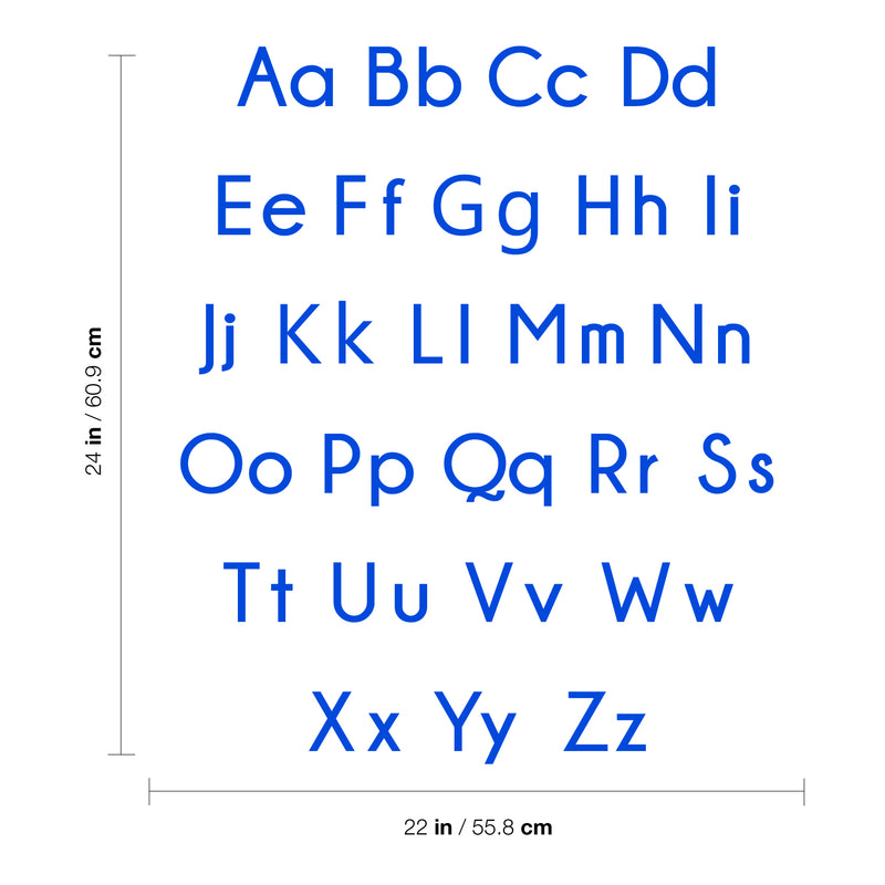 Vinyl Wall Art Decal - Set of Abc’s Alphabet Letters - 27.5" x 22.5" - Educational Kids Learning Home Apartment Bedroom Playroom Classroom Homeschool Preschool Kindergarten (27.5" x 22.5"; Blue) 4