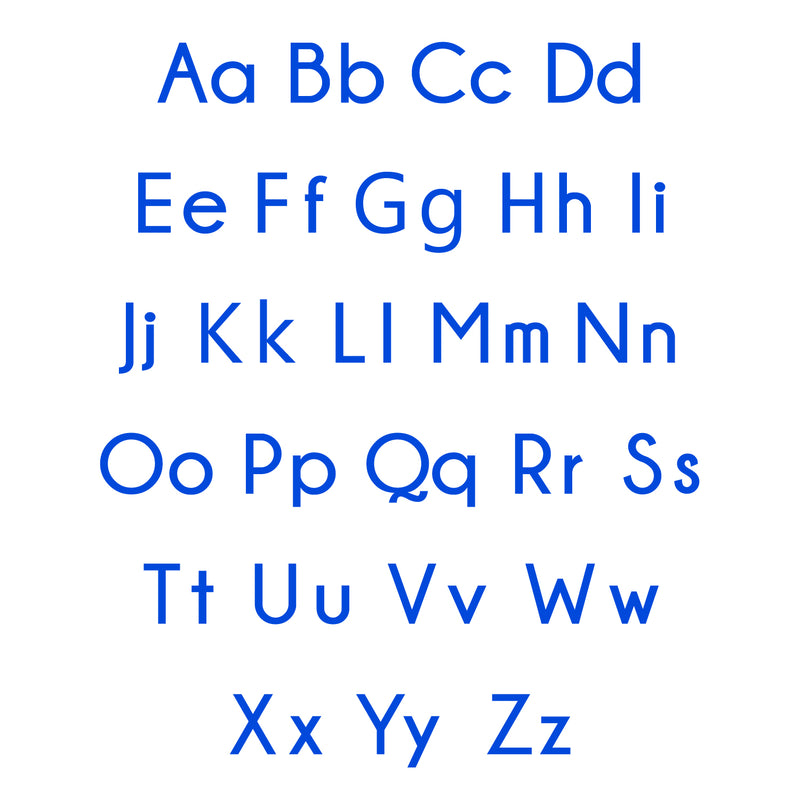 Vinyl Wall Art Decal - Set of Abc’s Alphabet Letters - 27.5" x 22.5" - Educational Kids Learning Home Apartment Bedroom Playroom Classroom Homeschool Preschool Kindergarten (27.5" x 22.5"; Blue) 1