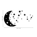 Vinyl Wall Art Decals - Moon and Stars - 17" x 30" - Sweet Cute Night Space Shapes for Kids Toddlers Teens Bedroom Playroom Nursery Living Room Home Apartment Decorations 4