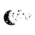 Vinyl Wall Art Decals - Moon and Stars - Sweet Cute Night Space Shapes for Kids Toddlers Teens Bedroom Playroom Nursery Living Room Home Apartment Decorations 1