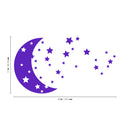 Vinyl Wall Art Decals - Moon and Stars - 17" x 30" - Sweet Cute Night Space Shapes for Kids Toddlers Teens Bedroom Playroom Nursery Living Room Home Apartment Decorations 4