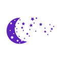 Vinyl Wall Art Decals - Moon and Stars - 17" x 30" - Sweet Cute Night Space Shapes for Kids Toddlers Teens Bedroom Playroom Nursery Living Room Home Apartment Decorations 1