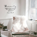 Vinyl Wall Art Decal - Beauty Begins The Moment You Decide to Be Yourself - 22.5" x 32" - Coco Chanel Inspirational Quote for Home Bedroom Living Room Office Work Decoration (22.5" x 32"; Black) 3