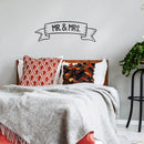 Vinyl Wall Art Decal - Mr & Mrs - 12" x 36" - Couples Wedding Reception Home Adhesive Sticker - Marriage Wedlock of Love Living Room Bedroom Apartment Decor Stickers (12" x 36"; Black) 2