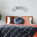 Vinyl Wall Art Decal - Mr & Mrs - 12" x 36" - Couples Wedding Reception Home Adhesive Sticker - Marriage Wedlock of Love Living Room Bedroom Apartment Decor Stickers (12" x 36"; Black) 3