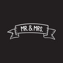 Vinyl Wall Art Decal - Mr & Mrs - 12" x 36" - Couples Wedding Reception Home Adhesive Sticker - Marriage Wedlock of Love Living Room Bedroom Apartment Decor Stickers (12" x 36"; White) 1