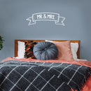 Vinyl Wall Art Decal - Mr & Mrs - 12" x 36" - Couples Wedding Reception Home Adhesive Sticker - Marriage Wedlock of Love Living Room Bedroom Apartment Decor Stickers (12" x 36"; White) 2