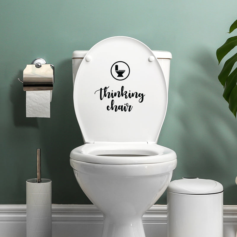Vinyl Wall Art Decal - Thinking Chair - Witty Adult Humor Home Living Room Bedroom Bathroom Restroom Sticker Decoration - Modern Family Household Apartment Adhesive 2