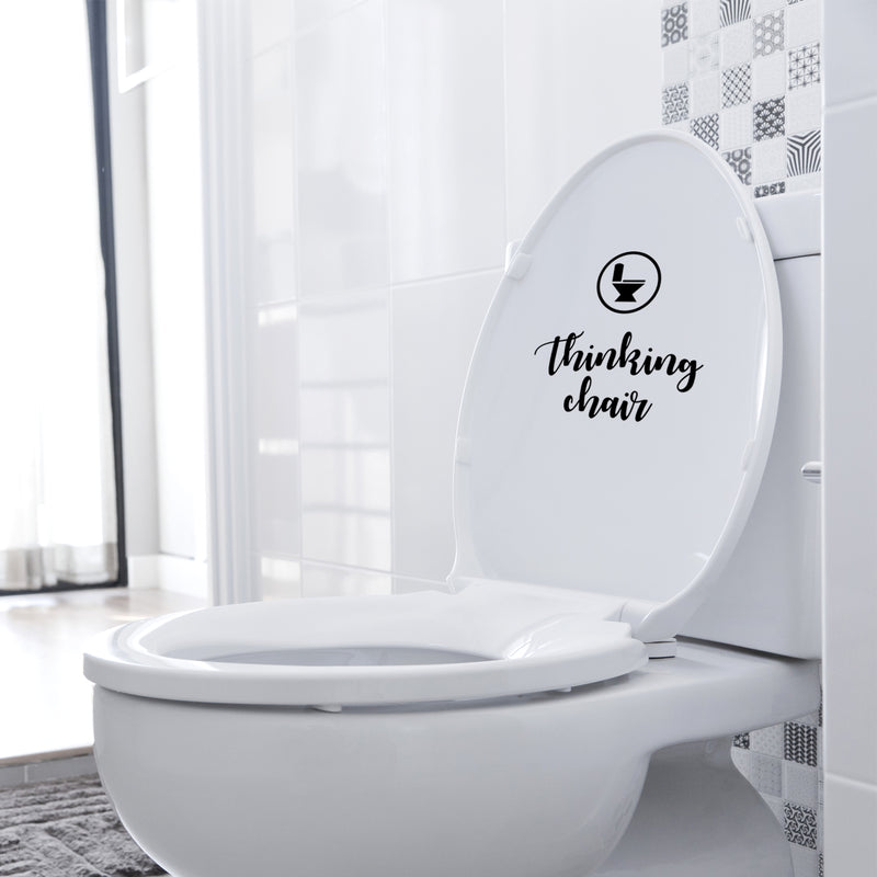 Vinyl Wall Art Decal - Thinking Chair - 8" x 8" - Witty Adult Humor Home Living Room Bedroom Bathroom Restroom Sticker Decoration - Modern Family Household Apartment Adhesive 3