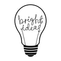 Vinyl Wall Art Decal - Bright Ideas - - Trendy Positive Motivational Light Bulb Design Indoor Outdoor Home Apartment Living Room Bedroom Office Dorm Room Work Quotes Decor 1