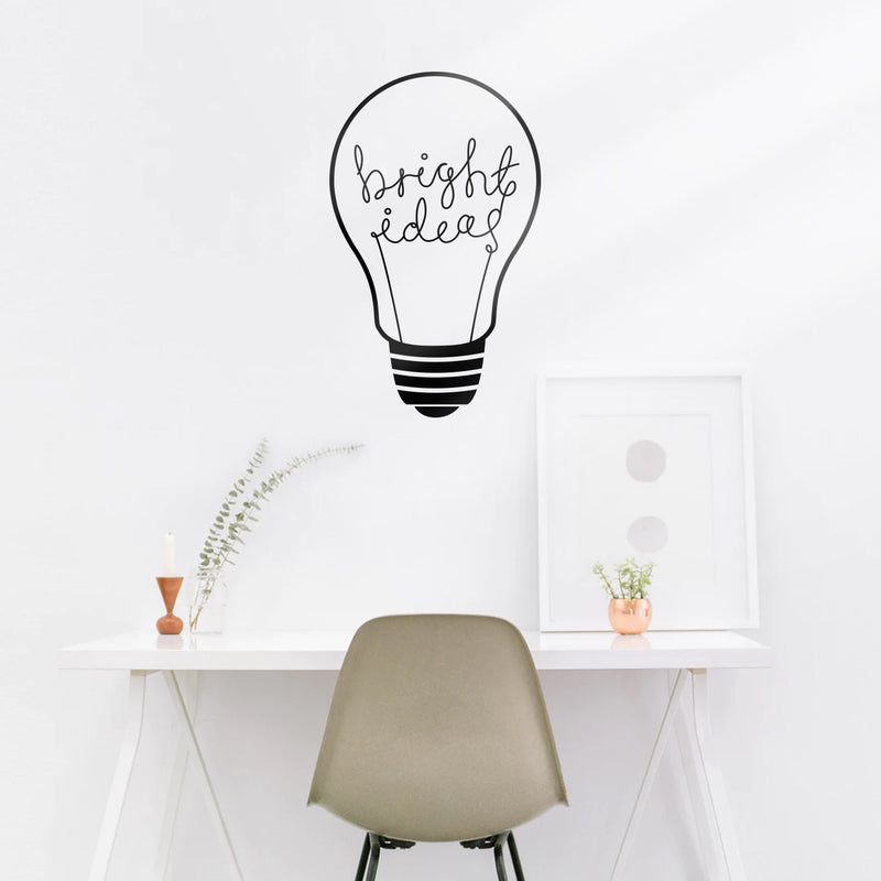 Vinyl Wall Art Decal - Bright Ideas - - Trendy Positive Motivational Light Bulb Design Indoor Outdoor Home Apartment Living Room Bedroom Office Dorm Room Work Quotes Decor 3