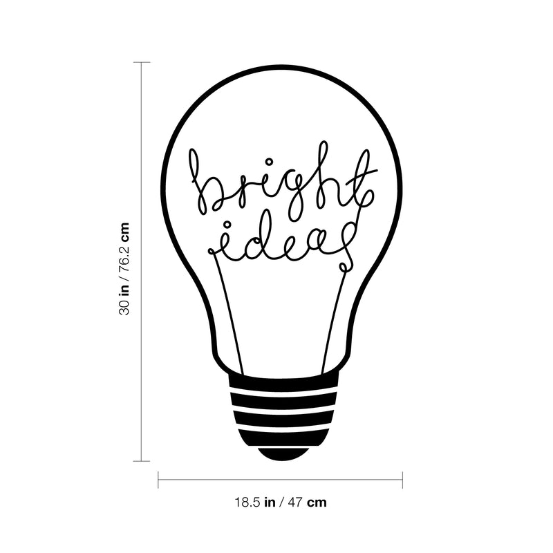 Vinyl Wall Art Decal - Bright Ideas - - Trendy Positive Motivational Light Bulb Design Indoor Outdoor Home Apartment Living Room Bedroom Office Dorm Room Work Quotes Decor 4