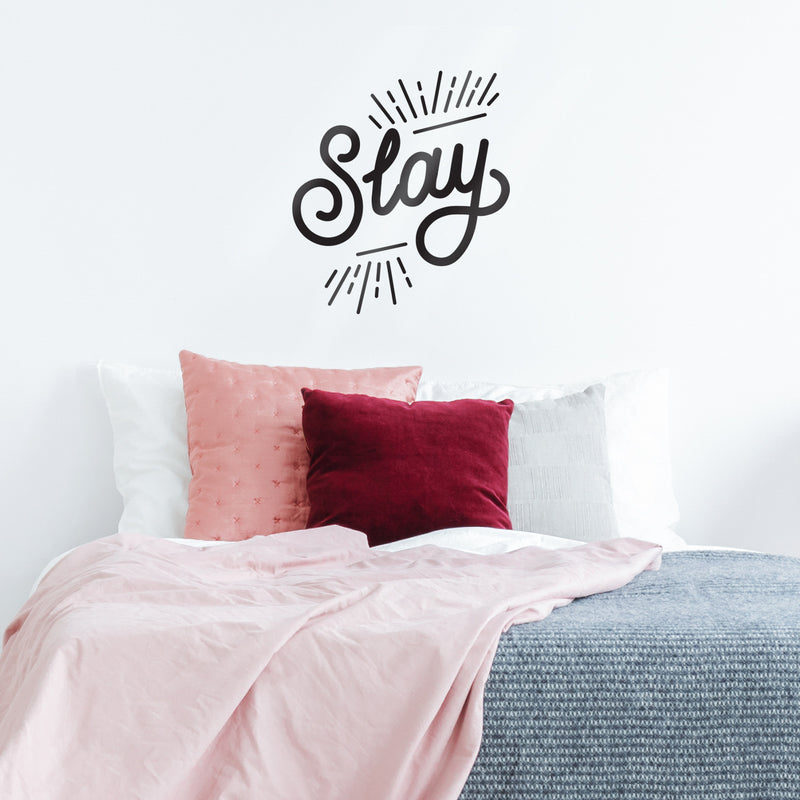 Vinyl Wall Art Decal - Slay - 24. Chic Modern Urban Home Bedroom Office Living Room Quote - Trendy Motivational Workplace Apartment Indoor Outdoor Work Decoration (24.6" x 34"; Black) 2