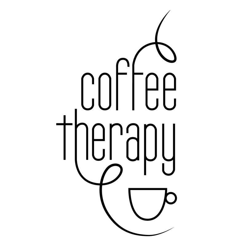 Vinyl Wall Art Decal - Coffee Therapy - 30" x 15" - Motivational Wall Sticker - Funny Trendy Home Apartment Living Room Office Workplace Business Decor Lifestyle Coffee Lovers Positive Every Day Quote 1