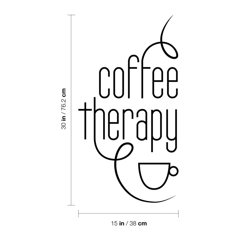 Vinyl Wall Art Decal - Coffee Therapy - 30" x 15" - Motivational Wall Sticker - Funny Trendy Home Apartment Living Room Office Workplace Business Decor Lifestyle Coffee Lovers Positive Every Day Quote 4