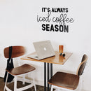 Vinyl Wall Art Decal - It’s Always Iced Coffee Season - 13" x 22" - Witty Modern Adult Jokes Home Coffee Shop Lovers Kitchen Work Decor - Trendy Apartment Bedroom Business Quote (13" x 22"; Black) 2