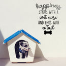 Vinyl Wall Art Decal - Happiness Starts with A Wet Nose and Ends with A Tail - 27" x 22" - Cute Doggy Home Apartment Bedroom Living Room Decor - Trendy Dog Lovers Work Office Business Indoor Quote 2