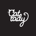 Vinyl Wall Art Decal - Cat Lady - 12.5" x 10.5" - Cute Kitty Whiskers Paw Home Apartment Bedroom Living Room Decor - Trendy Furry Pet Lovers Work Office Business Indoor Quote (12.5" x 10.5"; White) 1