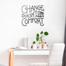 Vinyl Wall Art Decal - Change Doesn’t Come from Comfort - 22" x 24" - Motivational Modern Home Office Bedroom Work Quote - Trendy Workplace Apartment Living Room Indoor Decor (22" x 24"; Black) 2