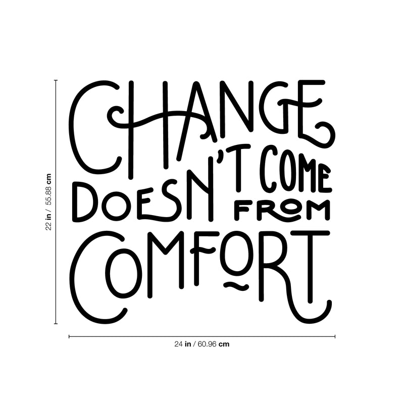 Vinyl Wall Art Decal - Change Doesn’t Come from Comfort - Motivational Modern Home Office Bedroom Work Quote - Trendy Workplace Apartment Living Room Indoor Decor (22" x 24"; Black) 4