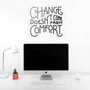 Vinyl Wall Art Decal - Change Doesn’t Come from Comfort - Motivational Modern Home Office Bedroom Work Quote - Trendy Workplace Apartment Living Room Indoor Decor (22" x 24"; Black) 3