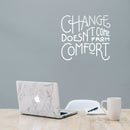 Vinyl Wall Art Decal - Change Doesn’t Come from Comfort - 22" x 24" - Motivational Modern Home Office Bedroom Work Quote - Trendy Workplace Apartment Living Room Indoor Decor (22" x 24"; White) 3