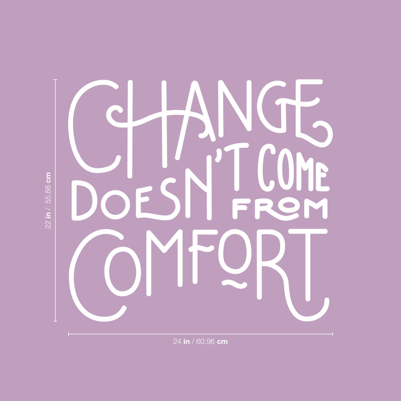 Vinyl Wall Art Decal - Change Doesn’t Come from Comfort - 22" x 24" - Motivational Modern Home Office Bedroom Work Quote - Trendy Workplace Apartment Living Room Indoor Decor (22" x 24"; White) 5