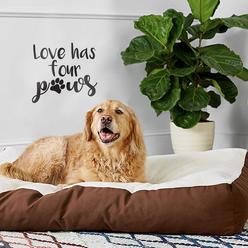 Vinyl Wall Art Decal - Love Has Four Paws - 16" x 17" - Modern Cute Trendy Animal Pet Lovers Decor Home Apartment Bedroom Living Room Work Office Business Indoor Outdoor Decor 2