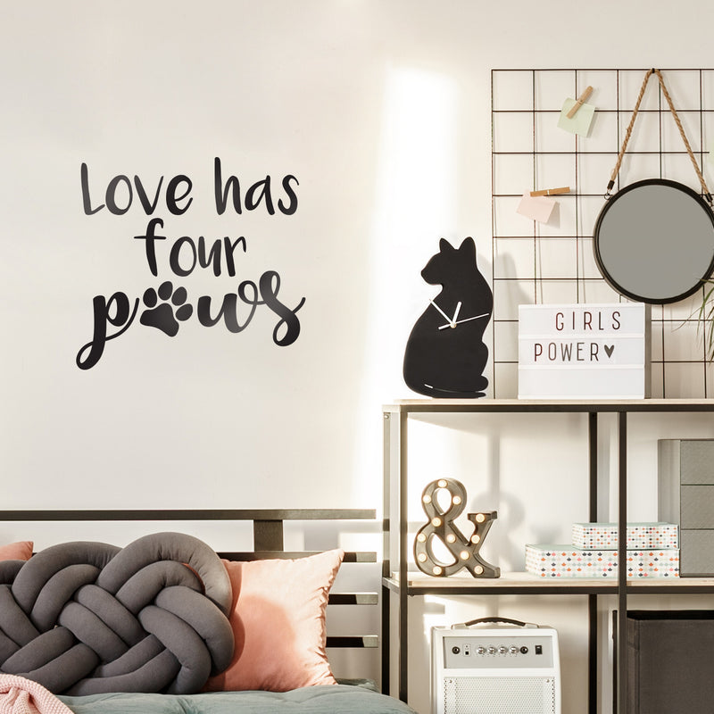 Vinyl Wall Art Decal - Love Has Four Paws - 16" x 17" - Modern Cute Trendy Animal Pet Lovers Decor Home Apartment Bedroom Living Room Work Office Business Indoor Outdoor Decor 3