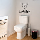 Vinyl Wall Art Decal - Potty Like A Rockstar - 20" x 22" - Funny Witty Household Modern Home Bathroom Decoration Quote - Humorous Indoor Outdoor Door Dorm Room Apartment Decal 2
